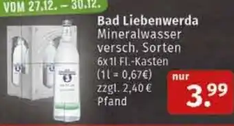 Markgrafen Bad Liebenwerda Mineralwasser 6x1 L Fl. Kasten Angebot