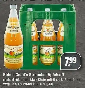 Edeka Ebbes Guad's Streuobst Apfelsaft Naturtrüb Oder Klar Angebot