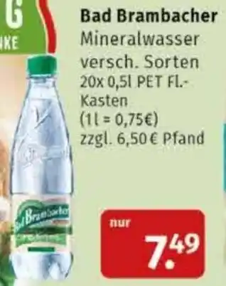 Markgrafen Bad Brambacher Mineralwasser 20 x 0,5 L Fl. Kasten Angebot