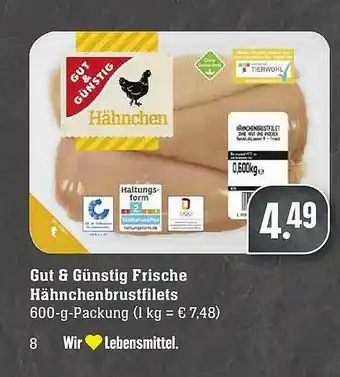 Edeka Gut & Günstig Frische Hähnchenbrustfilets Angebot