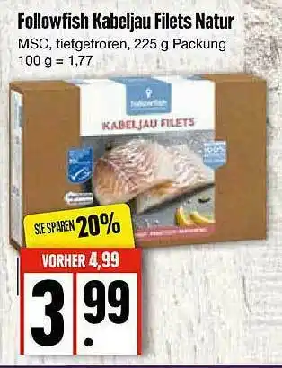 Edeka Followfish Kabeljau Filets Natur Angebot