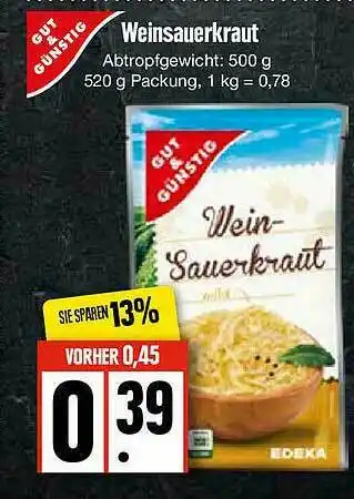 Edeka Gut & Günstig Weinsauerkraut Angebot