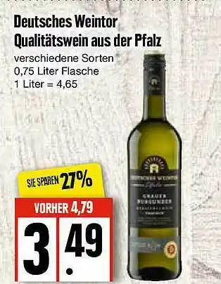 Edeka Deutsches Weintor Qualitäswein Aus Der Pfalz Angebot