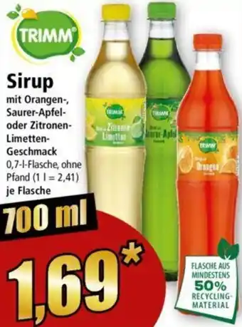 Norma TRIMM Sirup 0,7 L Flasche Angebot