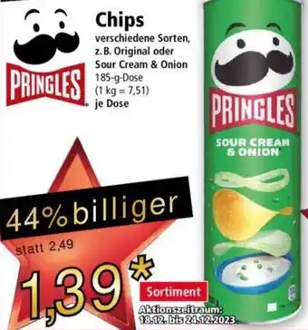 Norma PRINGLES Chips 185 g Dose Angebot