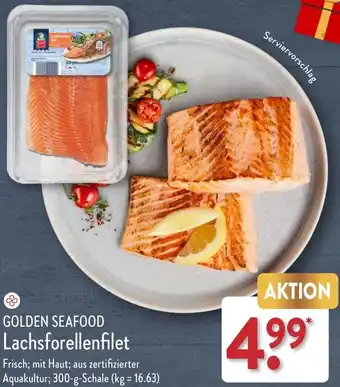 Aldi Nord GOLDEN SEAFOOD Lachsforellenfilet 300 g Schale Angebot