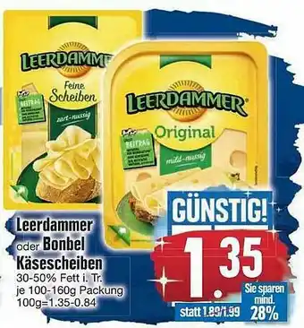 Edeka Leerdammer Oder Bonbel Käsescheiben Angebot