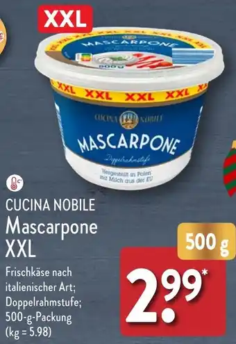 Aldi Nord CUCINA NOBILE Mascarpone XXL 500 g Packung Angebot