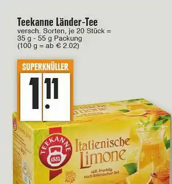 Edeka Teekanne Länder-tee Angebot