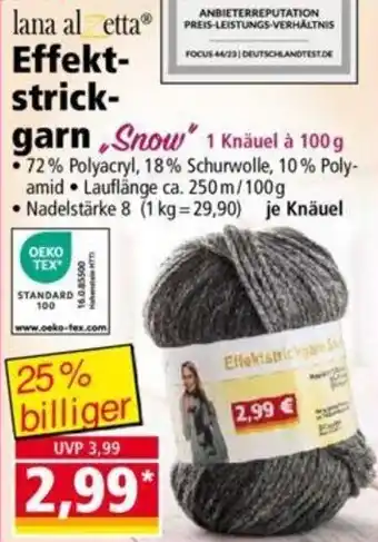 Norma lana alzetta Effektstrickgarn Snow Angebot