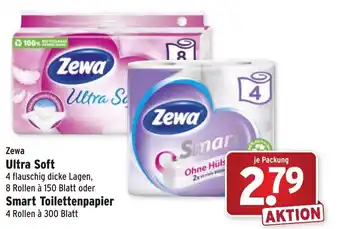 Wasgau Zewa Ultra Soft  oder Smart Toilettenpapier Angebot