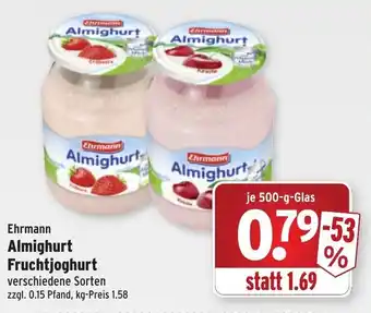 Wasgau Ehrmann Almighurt Fruchtjoghurt 500g Angebot