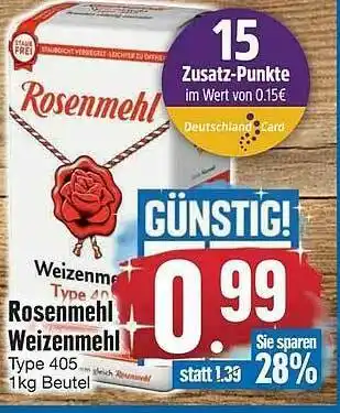 Edeka Rosenmehl Weisenmehl Angebot