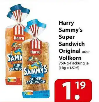 Famila Nord Ost Harry Sammy's Super Sandwich Original Oder Vollkorn Angebot