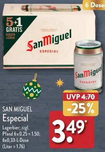 Aldi Nord SAN MIGUEL Especial 6x0,33 L Dose Angebot