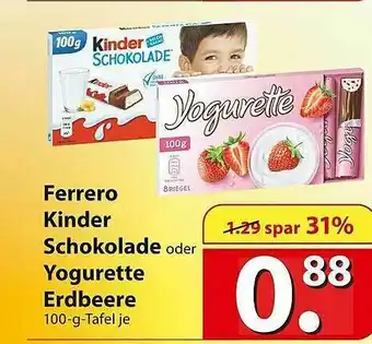 Famila Nord Ost Ferrero Kinder Schokolade Oder Yogurette Erdbeere Angebot