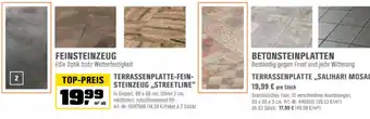 OBI Terrassenplatte Feinsteinzeug ,,Streetline" oder Betonsteinplatten Angebot