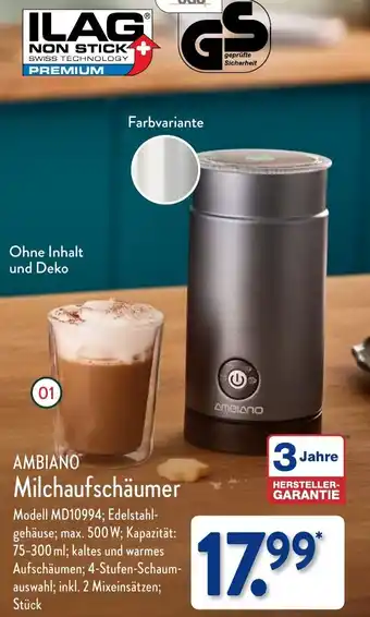 Aldi Nord AMBIANO Milchaufschäumer Angebot