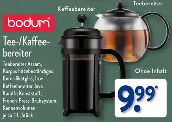 Aldi Nord bodum Tee/Kaffeebereiter Angebot