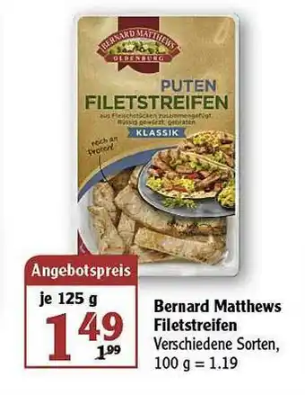 Globus Bernard Matthews Filetstreifen Angebot