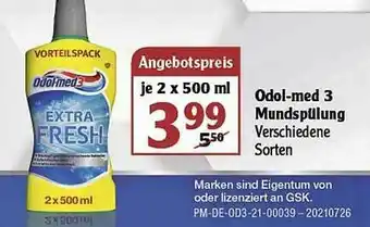 Globus Odol-med 3 Mundspülung Angebot