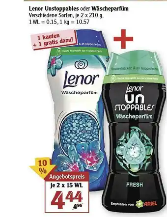 Globus Lenor Unstoppables Oder Wäscheparfüm Angebot