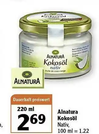 Globus Alnatura Kokosöl Angebot