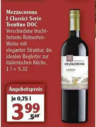 Globus Mezzacorona I Classici Serie Trentino Doc Angebot