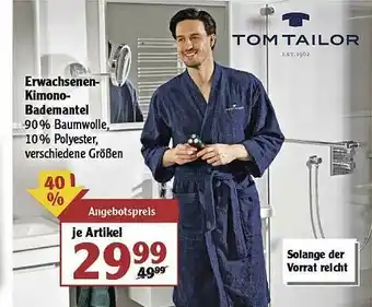 Globus Tom Tailor Erwachsenen-kimono-bademantel Angebot