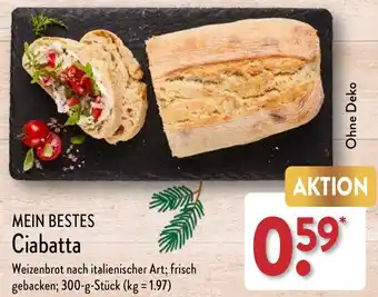 Aldi Nord MEIN BESTES Ciabatta 300 g Stück Angebot