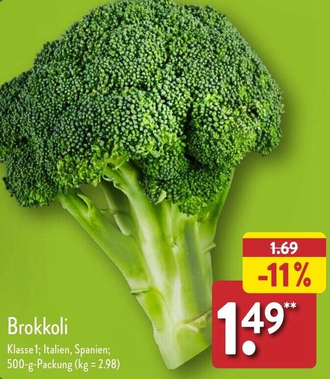 Brokkoli 500 g Packung Angebot bei Aldi Nord