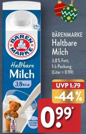 Aldi Nord BÄRENMARKE Haltbare Milch 1-L-Packung Angebot