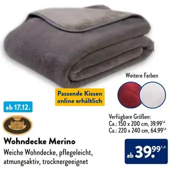 Aldi Nord Gözze Wohndecke Merino Angebot