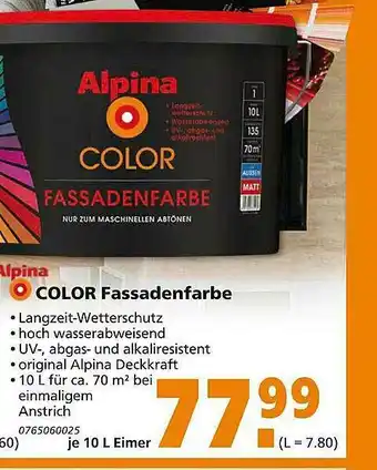 Globus Baumarkt Alpina Color Fassadenfarbe Angebot