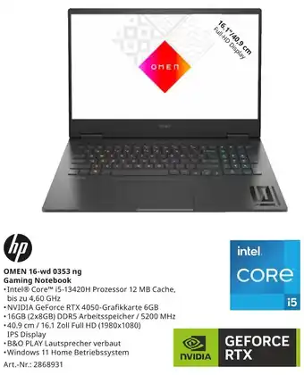 MediaMarkt hp OMEN 16-wd 0353 ng Gaming Notebook Angebot