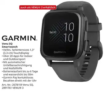 MediaMarkt GARMIN Venu SQ Smartwatch Angebot