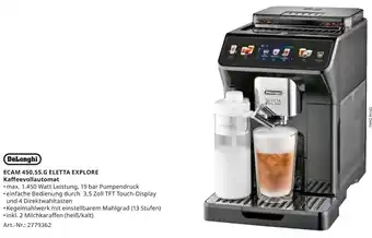 MediaMarkt DeLonghi ECAM 450.55.G ELETTA EXPLORE Kaffeevollautomat Angebot