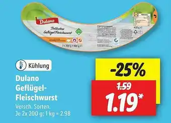 Lidl Dulano Geflügel Fleischwurst Angebot