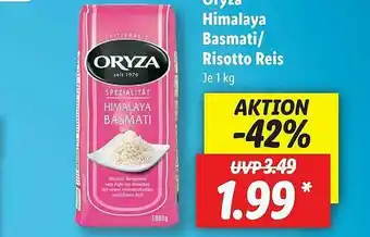Lidl Oryza Himalaya Basmati Risotto Reis Angebot