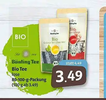 Markant Bünting Tee Bio Tee Angebot