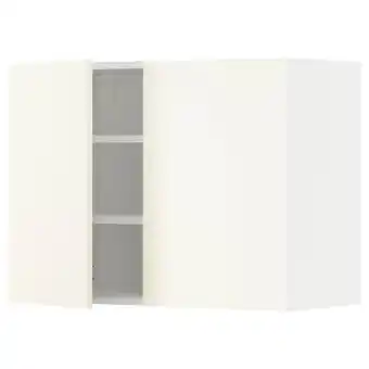 IKEA Metod wandschrank mit böden und 2 türen, weiß/vallstena weiß, 80x60 cm Angebot