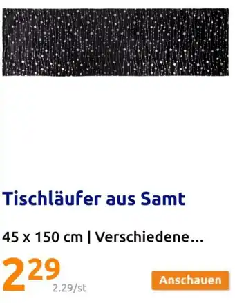 Action Tischläufer aus Samt 45 x 150 cm Angebot