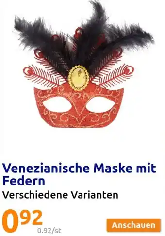 Action Venezianische Maske mit Federn Angebot