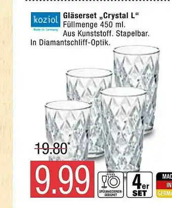 Marktkauf Koziol Gläserset „crystal L” Angebot