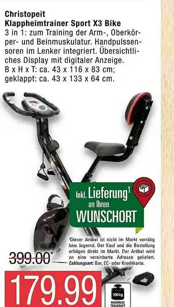 Marktkauf Christopeit Klappeimtrainer Sport X3 Bike Angebot