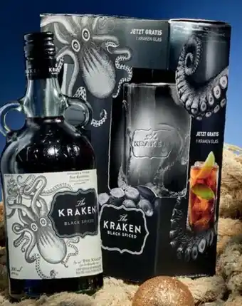 Famila Nord Ost The Kraken Black Spiced Rum 40% vol. 0,7-Liter-Flasche Geschenkpackung mit Glas Angebot