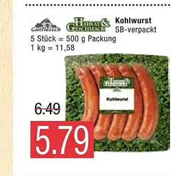 Marktkauf Kohlwurst Gutfleisch Angebot