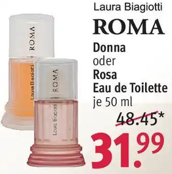 Rossmann Laura Biagiotti ROMA Donna oder Rosa Eau de Toilette 50 ml Angebot