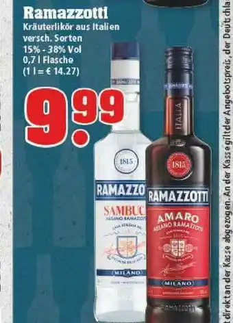 Marktkauf Ramazzotti Kräuterlikör Aus Italien Angebot