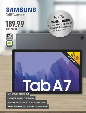 Marktkauf Samsung Tablet „galaxy Tab A7” Angebot